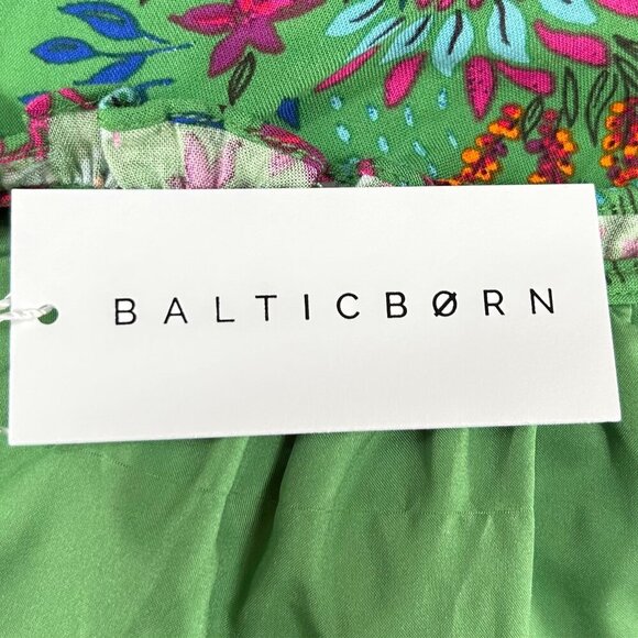 Baltic Born NWT Rio Green Multi Floral Rayon Boho Fairy Short Dress Size S - Picture 12 of 13